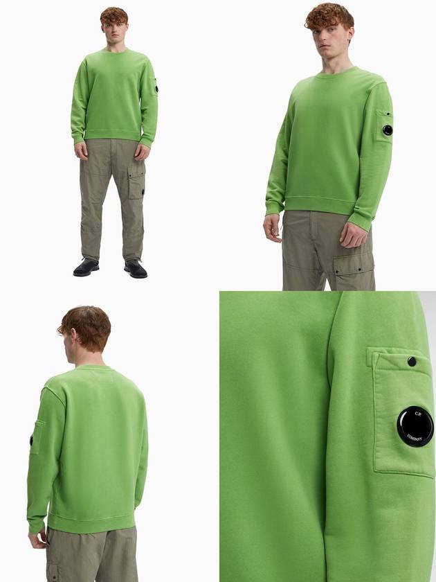 Lens Wappen Cotton Sweatshirt Green - CP COMPANY - BALAAN 3