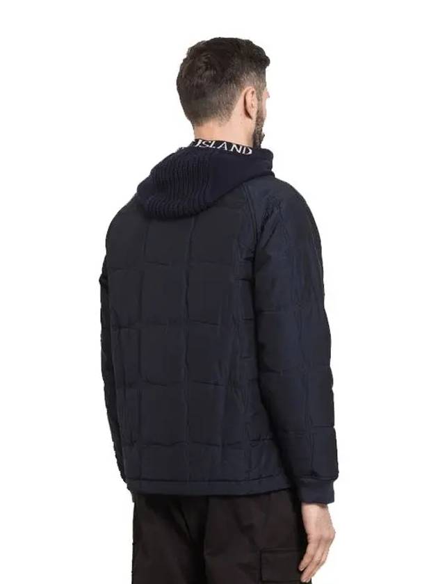 Wappen Patch Quilted Cupro Cotton Zip Up Hoodie Navy - STONE ISLAND - BALAAN 5