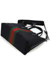 Stripe Canvas Tote Bag Black - GUCCI - BALAAN 5