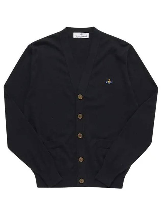 ORB Logo V-Neck Cardigan Black - VIVIENNE WESTWOOD - BALAAN 2