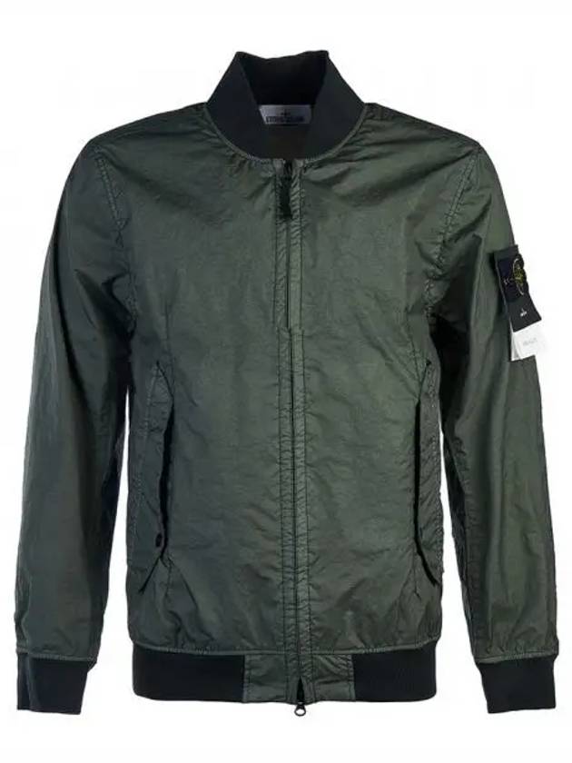 Men's Wappen Patch Zip-Up Bomber Jacket Green - STONE ISLAND - BALAAN 2