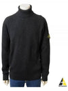 Men's Logo Patch Turtleneck Steel Grey Melange - STONE ISLAND - BALAAN 2