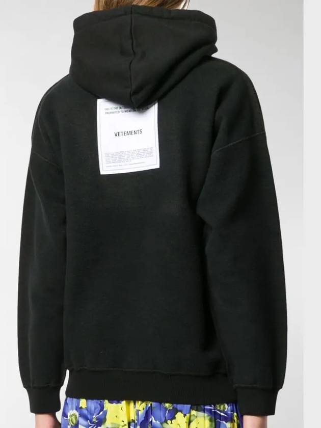 Inside Out Patch Logo Hoodie Black - VETEMENTS - BALAAN 4