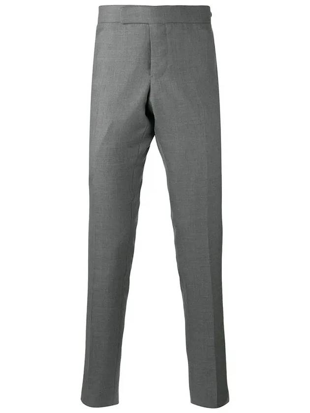 Low Rise Side Tab Wool Slacks Grey - THOM BROWNE - BALAAN 2