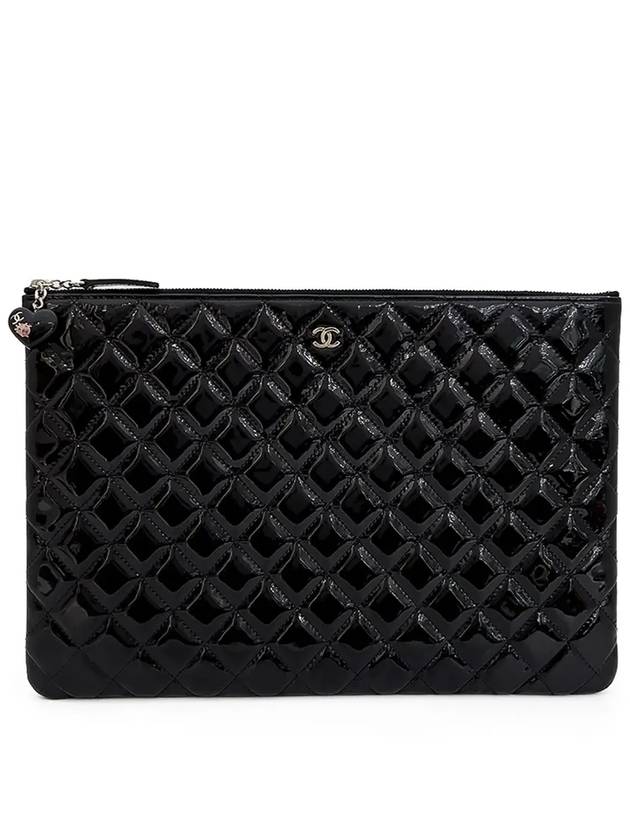 Classic Clutch Large Black Silver Patent 1ET0490 - CHANEL - BALAAN 2