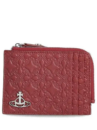 Common Embossed Zipper Card Wallet Red - VIVIENNE WESTWOOD - BALAAN 2