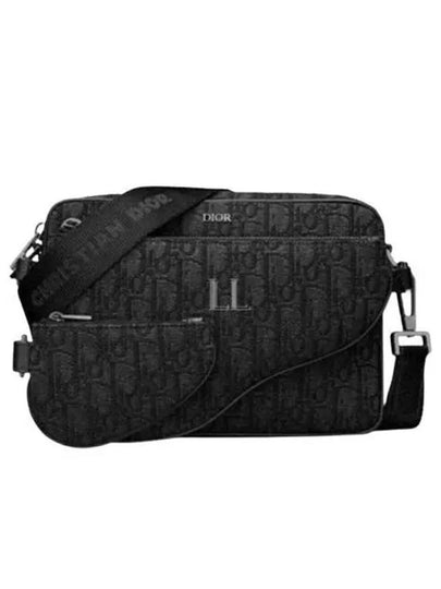 Oblique Jacquard Saddle Triple Pouch Cross Bag Black - DIOR - BALAAN 2