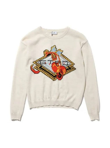 Logo Jacquard Knit Top White - ETRO - BALAAN 1