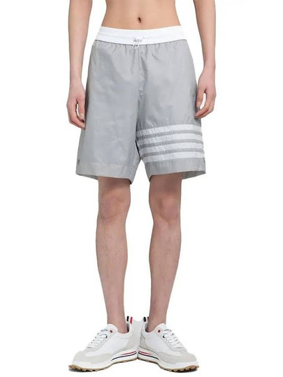 4 Bar Stripe Track Shorts Grey - THOM BROWNE - BALAAN 2