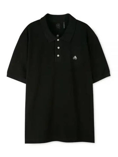 Embroidered Logo Short Sleeve Polo Shirt Black - MOOSE KNUCKLES - BALAAN 2