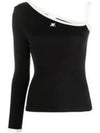 Asymmetric One Sleeve T-Shirt Black - COURREGES - BALAAN 2