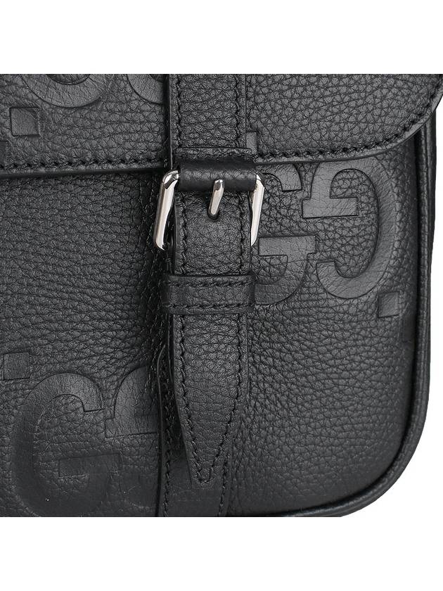 Jumbo GG Medium Leather Messenger Bag Black - GUCCI - BALAAN 10