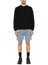 Compass Badge Crew Neck Ribbed Cotton Knit Top Black - STONE ISLAND - BALAAN 3