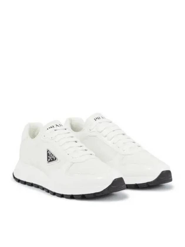 Prax 01 Re-Nylon Brushed Leather Low-Top Sneakers White - PRADA - BALAAN 2