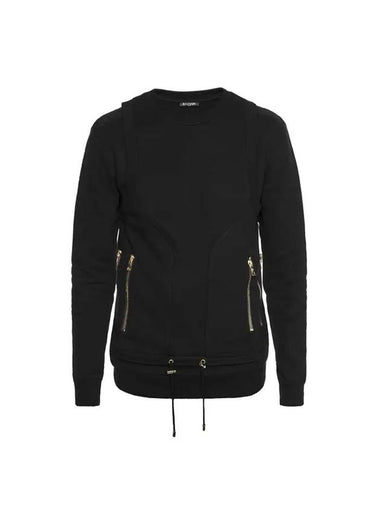 Double Zipper Biker Sweatshirt Black - BALMAIN - BALAAN 1