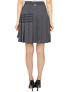 double face knit 4 bar mini pleated skirt dark Grey - THOM BROWNE - BALAAN.