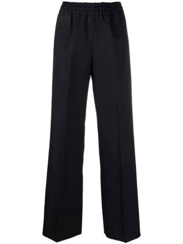 Women's Joggings Wool Gabardine Straight Pants Dag Blue - GOLDEN GOOSE - BALAAN 1