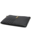 Matelasse Monogram Logo Strap Clutch Bag Black - SAINT LAURENT - BALAAN 5