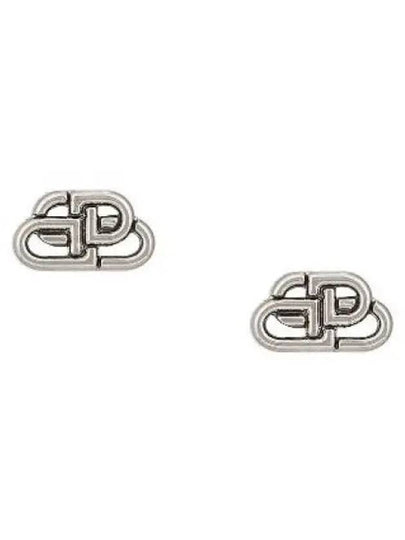 BB Logo Stud Earrings Silver - BALENCIAGA - BALAAN 2