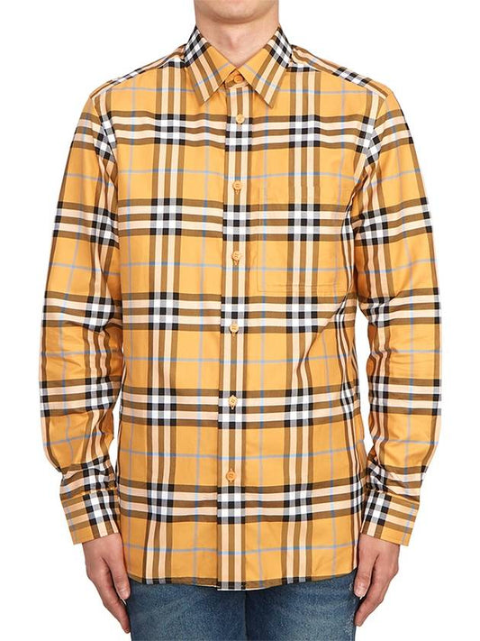 Men's Vintage Check Long Sleeve Shirt Dusty Orange - BURBERRY - BALAAN 2
