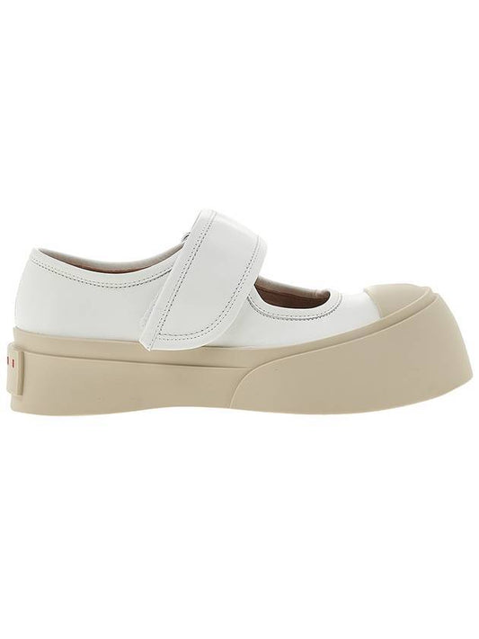 Nappa Leather Mary Jane Low Top Sneakers Lily White - MARNI - BALAAN 1