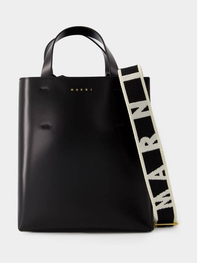 Museo Small Leather Tote Bag Black - MARNI - BALAAN 2