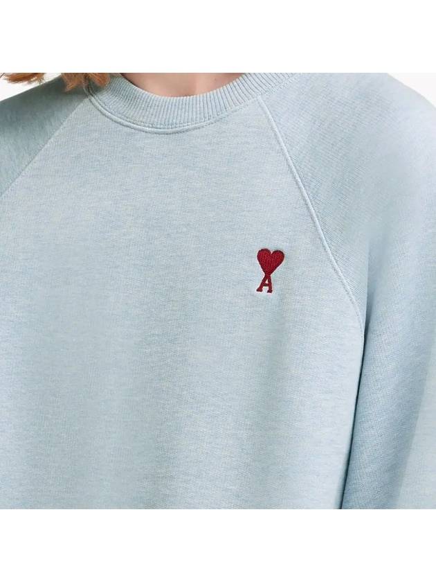 Cotton Heart Logo Sweatshirt Blue - AMI - BALAAN 5