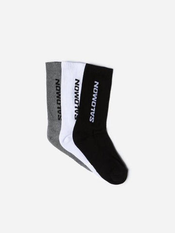 Socks LC2086200 Free BLACK WHITE MED GRAY MELANGE - SALOMON - BALAAN 1