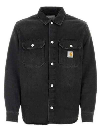 Harvey Shirt Denim Jacket Black - CARHARTT WIP - BALAAN 2