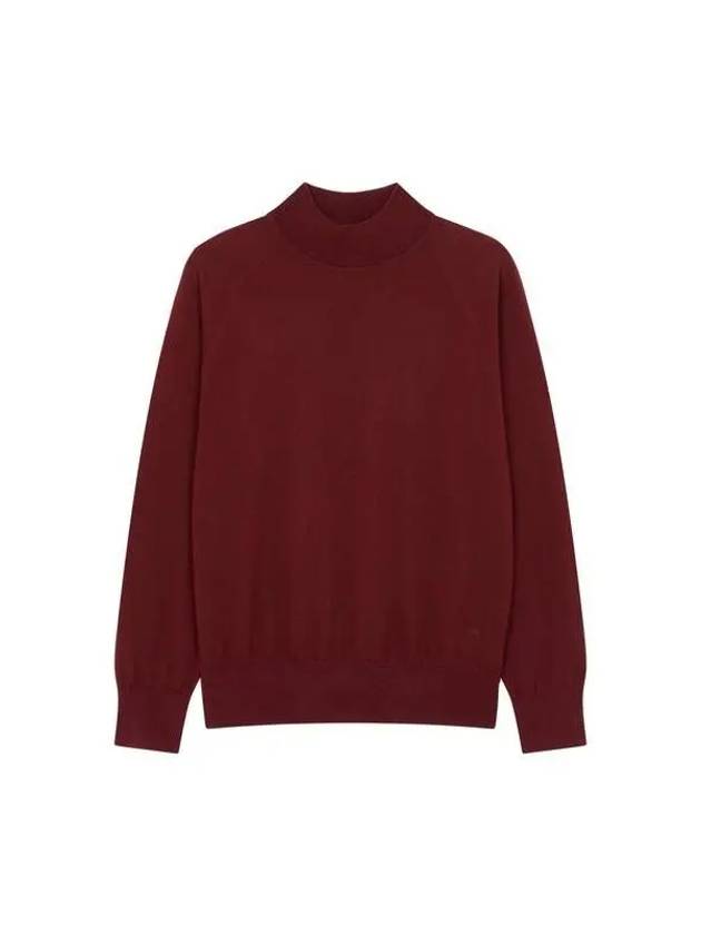 Women s Wool Mockneck Raglan Knit Cherry Red - DRIES VAN NOTEN - BALAAN 1