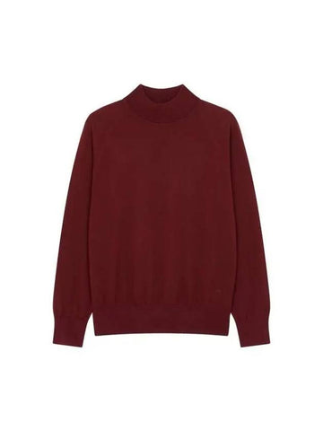 Women s Wool Mockneck Raglan Knit Cherry Red - DRIES VAN NOTEN - BALAAN 1