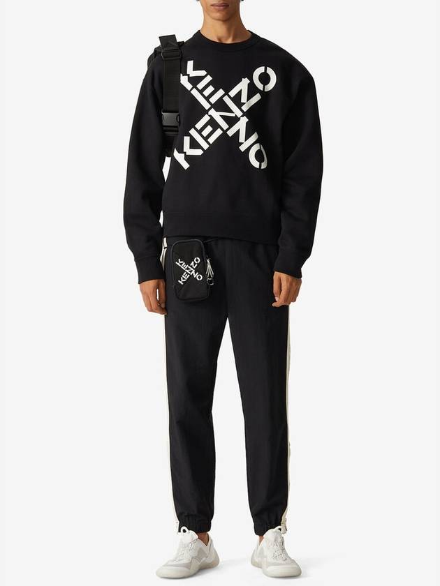 Big Cross Logo Oversized Sweatshirt Black - KENZO - BALAAN 5