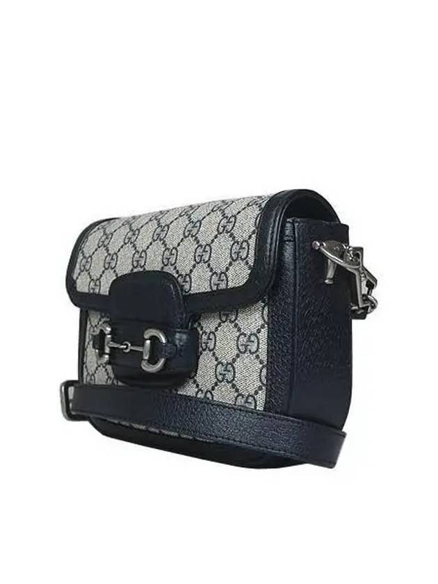 658574 GG Supreme Canvas Leather Silver Horsebit 1955 Cross Bag - GUCCI - BALAAN 3