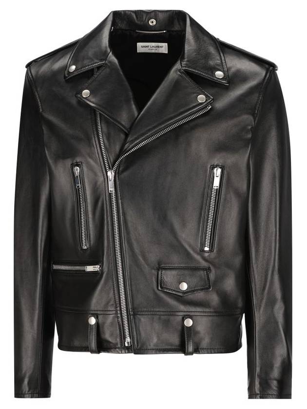 Classic Motorcycle Jacket in Lambskin Black - SAINT LAURENT - BALAAN 2