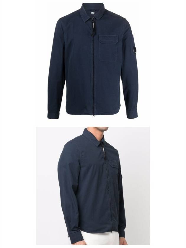 Emerized Gabardine Overshirt Zip-Up Jacket Navy - CP COMPANY - BALAAN 5