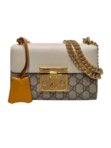 409487 Beige Padlock Small Gold Chain Shoulder Bag - GUCCI - BALAAN 1