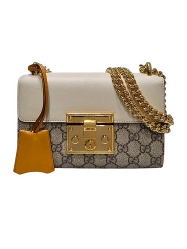 409487 Beige Padlock Small Gold Chain Shoulder Bag - GUCCI - BALAAN 1