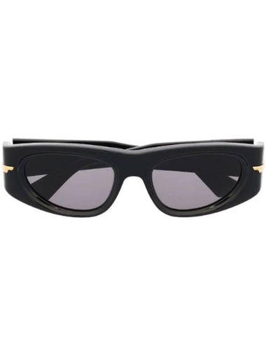 Eyewear Havana Bold Cat Eye Oval Sunglasses Black - BOTTEGA VENETA - BALAAN 1