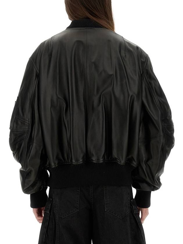 LEATHER BOMBER JACKET - THE ATTICO - BALAAN 3