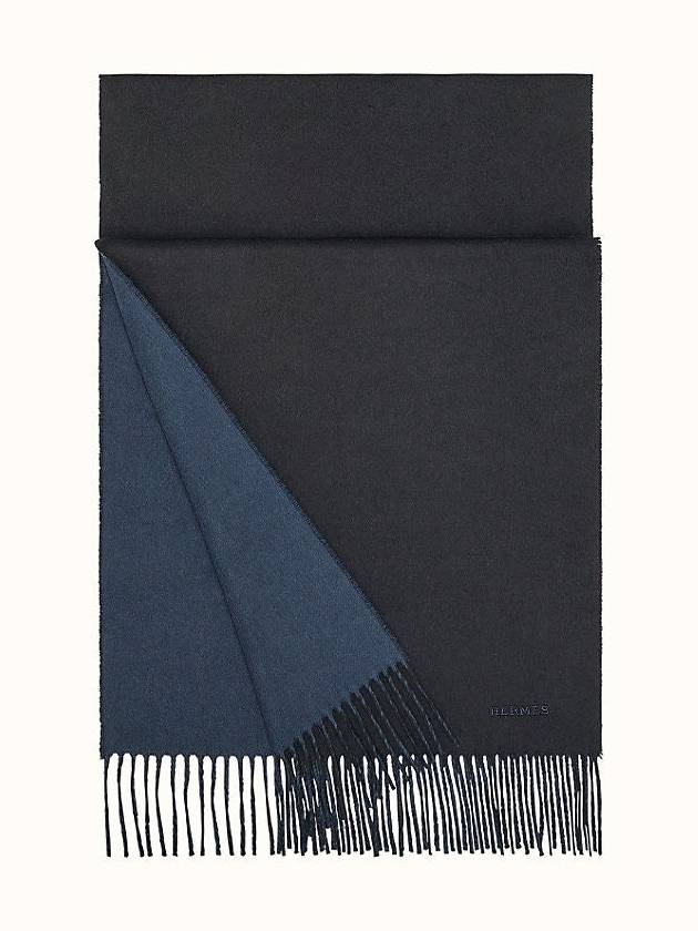 Recto Verso Reversible Cashmere Muffler Marine - HERMES - BALAAN 2