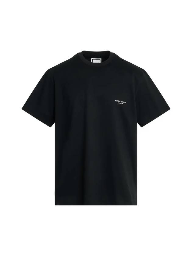 Square Patch Logo Short Sleeve T-Shirt Black - WOOYOUNGMI - BALAAN 1