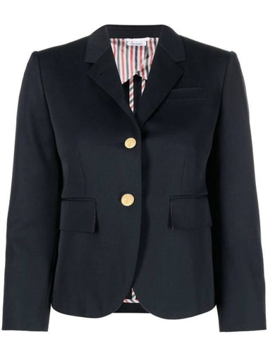 Women's Wool Gabardine High Armhole Sports Jacket Navy - THOM BROWNE - BALAAN 1