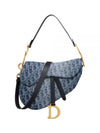 Saddle Strap Denim Oblique Jacquard Shoulder Bag Blue - DIOR - BALAAN 2