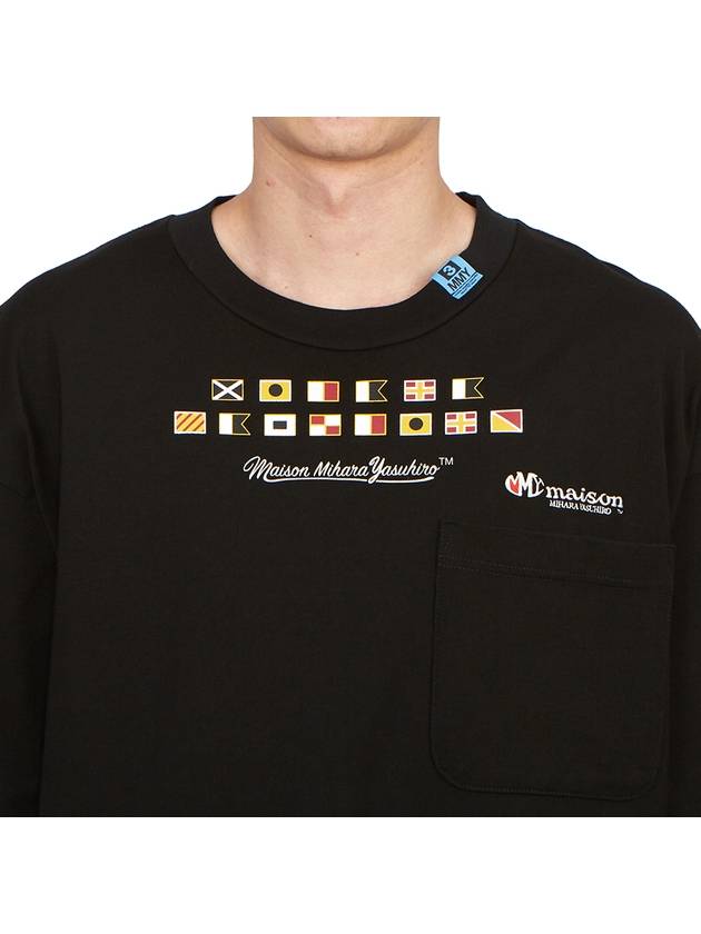 Embroidery Logo Cotton Short Sleeved T-Shirt Black - MAISON MIHARA YASUHIRO - BALAAN 6