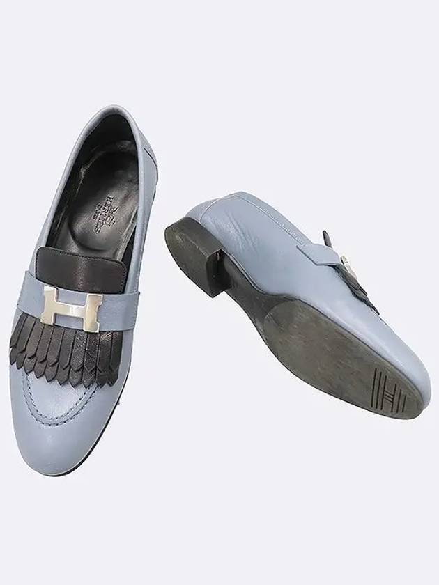 Smith Market Used Luxury Blue Loafers Women s Shoes - HERMES - BALAAN 3