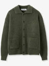 Button collar knit cardigan khaki olive - BLONDNINE - BALAAN 1