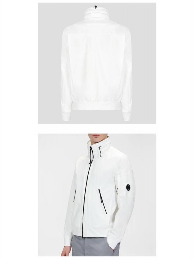 Lens Wappen Soft Shell Zip-Up Jacket White - CP COMPANY - BALAAN.