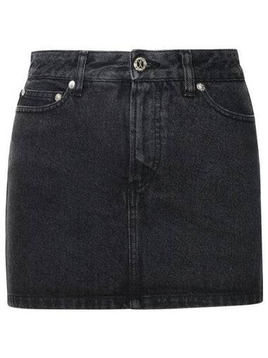 Stone Washed Denim Mini A-Line Skirt Black - A.P.C. - BALAAN 1