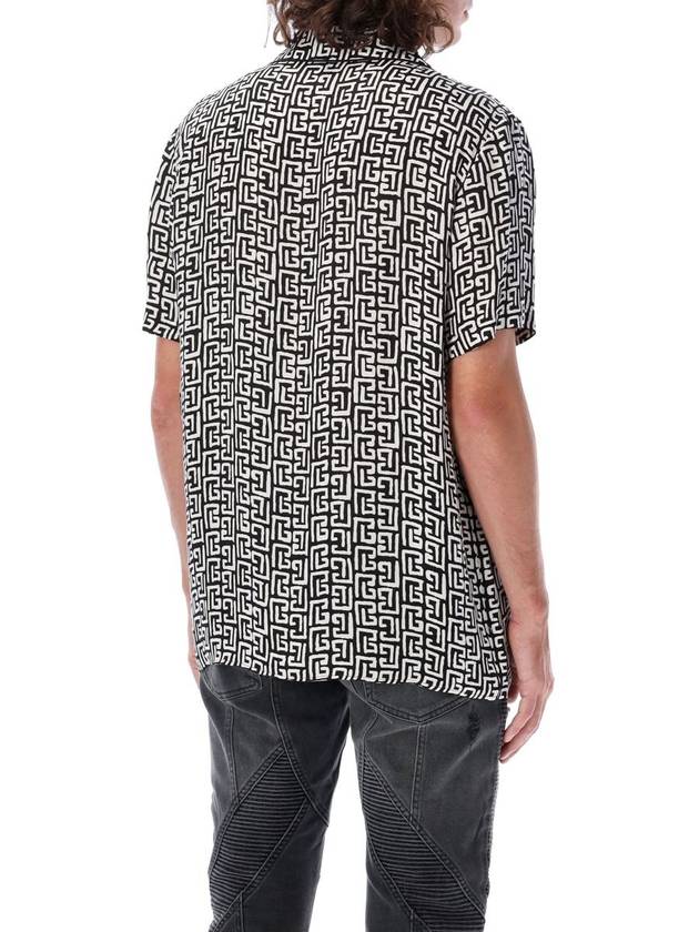 Monogram Paint Bowling Short Sleeve Shirt Black - BALMAIN - BALAAN 3