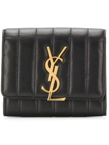 Vicky Small Half Wallet Black - SAINT LAURENT - BALAAN 1